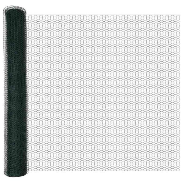 Zaun mit Pfosten Grün 1,4 x 25 m Stahl und PVC