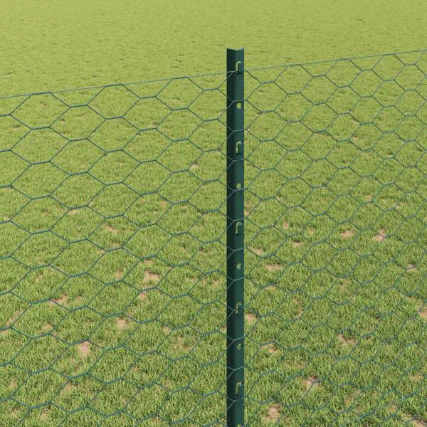 Sechseckzaun mit Pfosten 25 x 1,5 m PVC-beschichteter Stahl