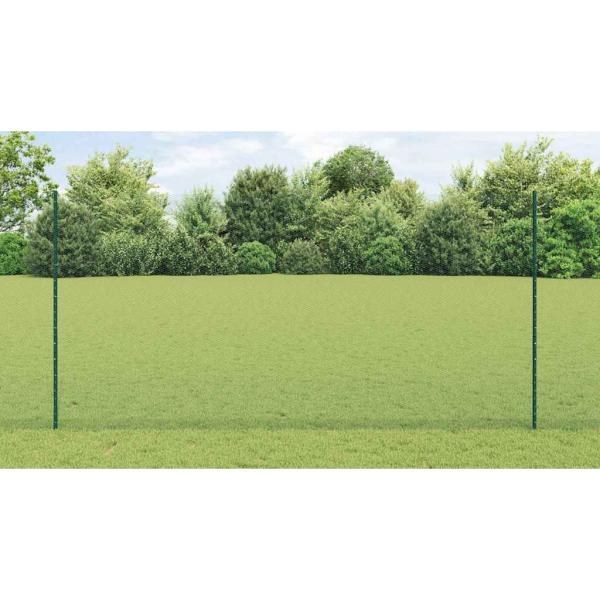 Zaun mit Pfosten Grün 1.6 x 25 m Stahl und PVC