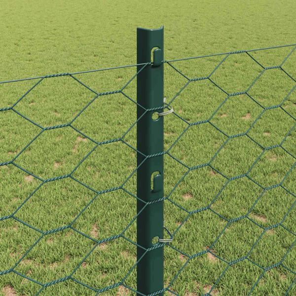 Sechseckzaun mit Pfosten 50 x 1,2 m PVC-beschichteter Stahl