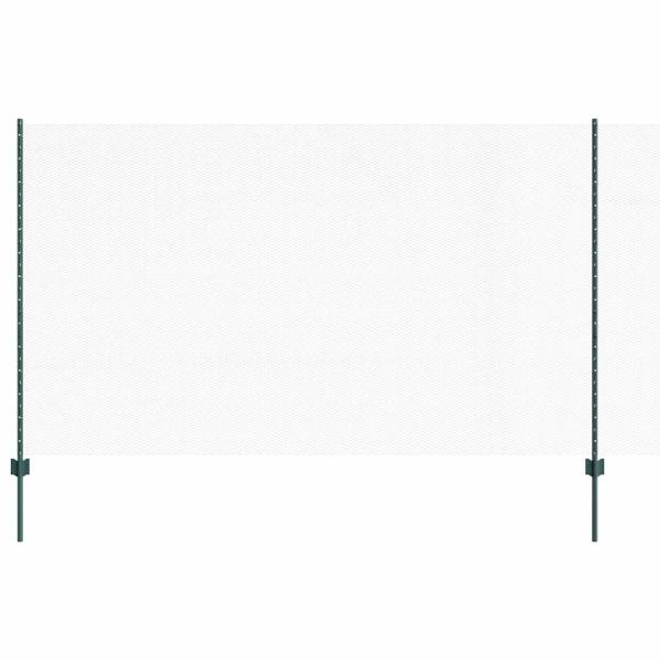 Zaun mit Pfosten Grün 1,4 x 50 m Stahl und PVC