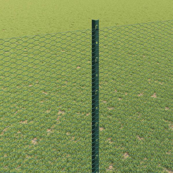 Sechseckzaun mit Pfosten 50 x 1,6 m PVC-beschichteter Stahl