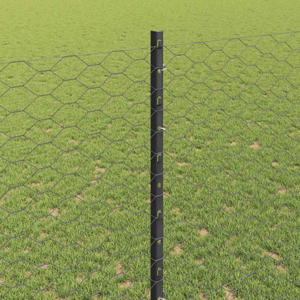 Sechseckzaun mit Pfosten 10 x 1,4 m PVC-beschichteter Stahl