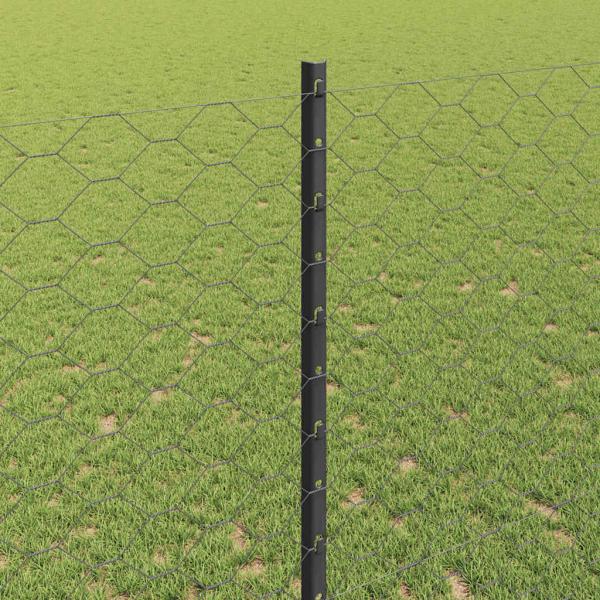 Sechseckzaun mit Pfosten 10 x 1,4 m PVC-beschichteter Stahl