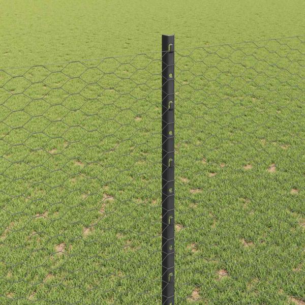 Sechseckzaun mit Pfosten 10 x 1,6 m PVC-beschichteter Stahl