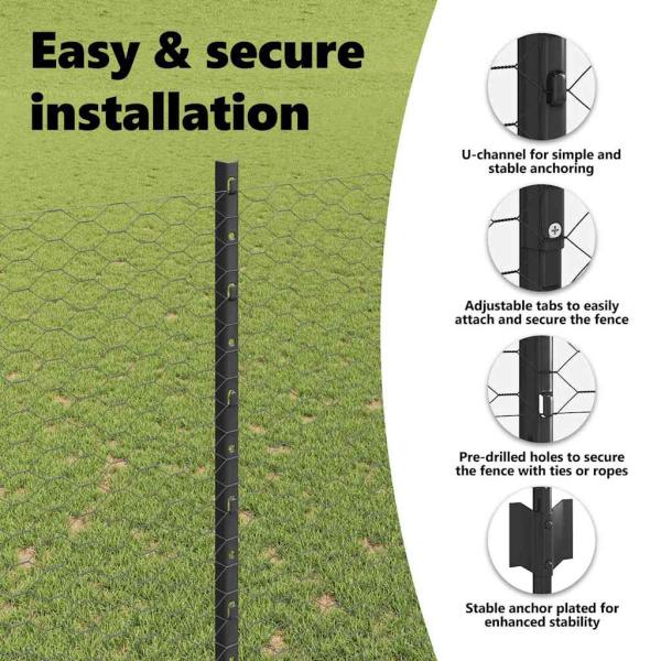 Zaun mit Pfosten Grau 1.6 x 25 m Stahl und PVC