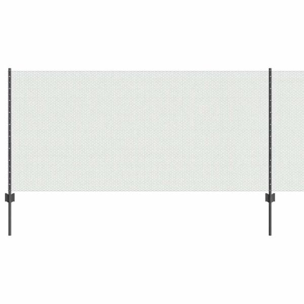 Zaun mit Pfosten Grau 1 x 50 m Stahl und PVC