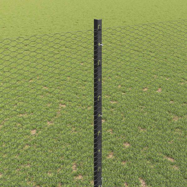 Sechseckzaun mit Pfosten 50 x 1,4 m PVC-beschichteter Stahl