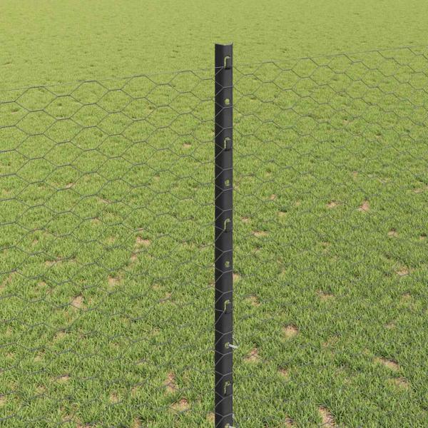 Sechseckzaun mit Pfosten 50 x 1,4 m PVC-beschichteter Stahl