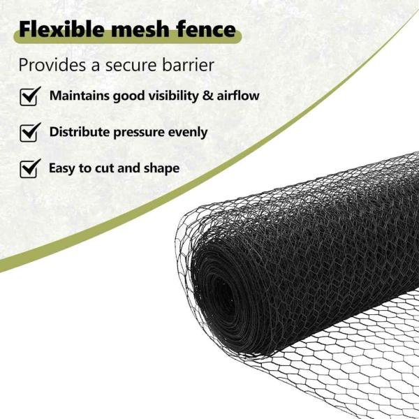 Zaun mit Pfosten Grau 1 x 100 m Stahl und PVC