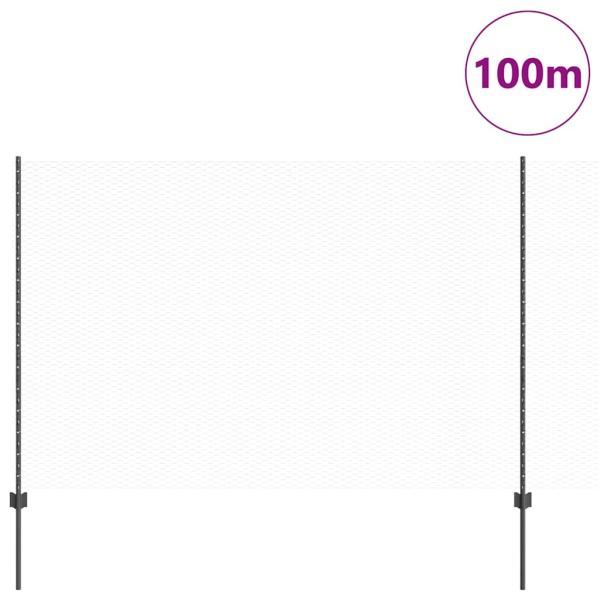 Sechseckzaun mit Pfosten 100 x 1,6 m PVC-beschichteter Stahl