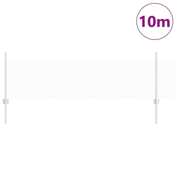Zaun mit Pfosten Silber 0,5 x 10 m Stahl