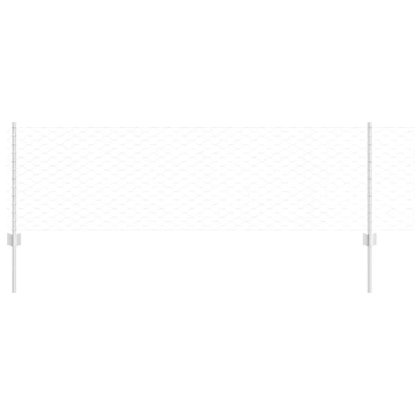 Zaun mit Pfosten Silber 0,6 x 10 m Stahl