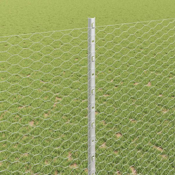Zaun mit Pfosten Silber 1,4 x 10 m Stahl
