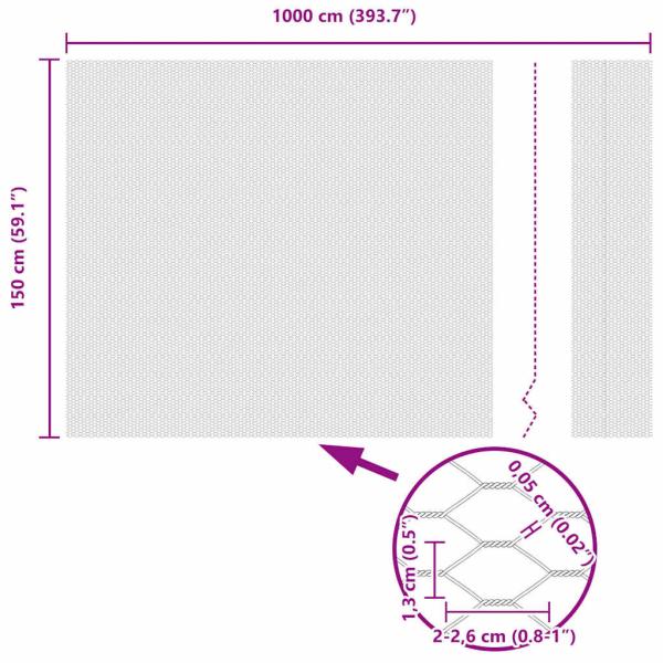 Zaun mit Pfosten Silber 1,5 x 10 m Stahl