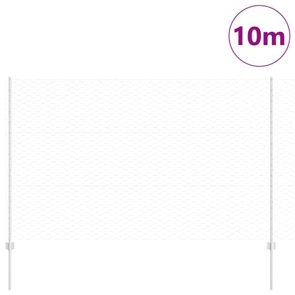 Zaun mit Pfosten Silber 1,5 x 10 m Stahl