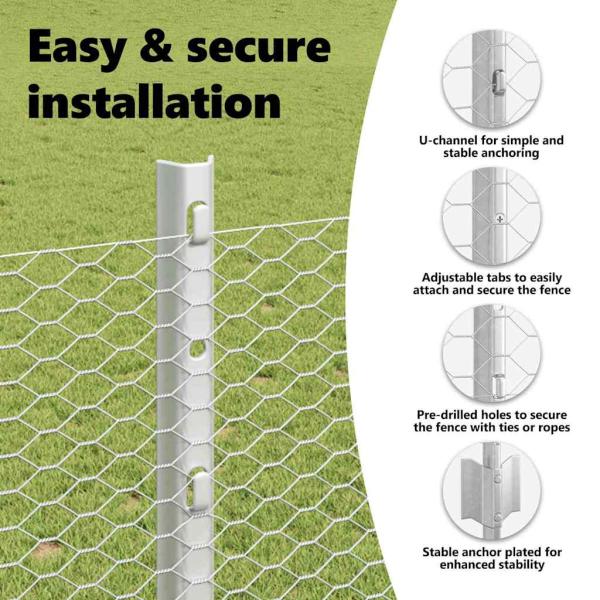 Zaun mit Pfosten Silber 1,5 x 25 m Stahl