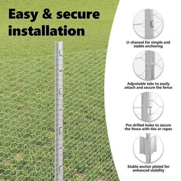 Zaun mit Pfosten Silber 0,6 x 50 m Stahl