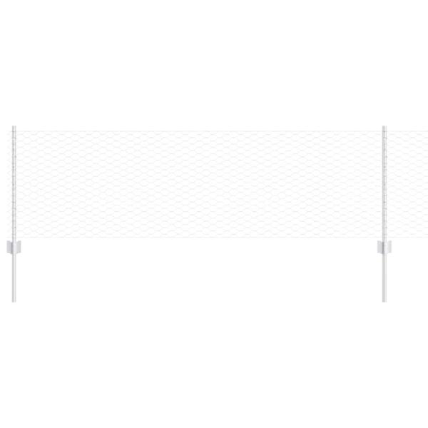 Sechseckzaun mit Pfosten 50 x 0,6 m Verzinkter Stahl Silber