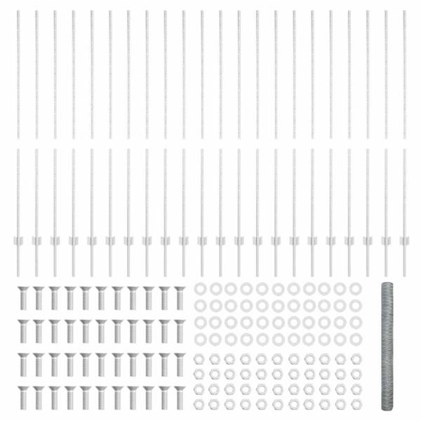 Zaun mit Pfosten Silber 1,5 x 50 m Stahl