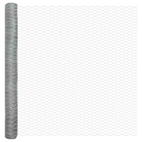 Zaun mit Pfosten Silber 1,5 x 50 m Stahl