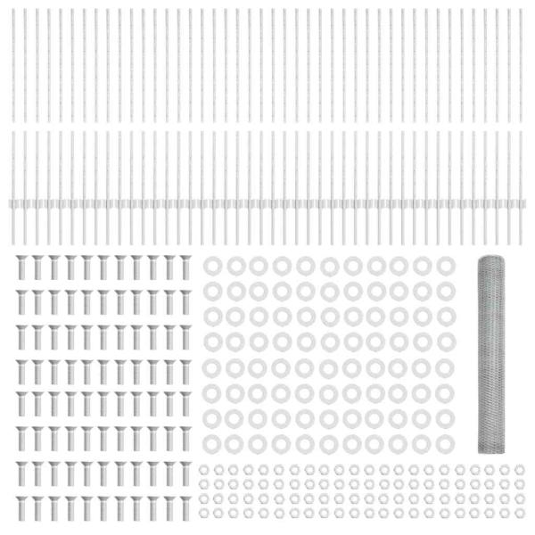 Zaun mit Pfosten Silber 1,2 x 100 m Stahl