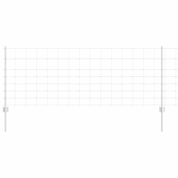 Zaun mit Pfosten Silber 0,8 x 25 m Stahl