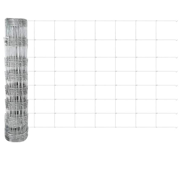 Zaun mit Pfosten Silber 0,8 x 25 m Stahl
