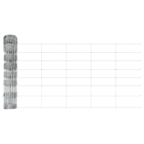 Zaun mit Pfosten Silber 0,8 x 25 m Stahl
