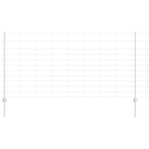 Zaun mit Pfosten Silber 1,2 x 25 m Stahl