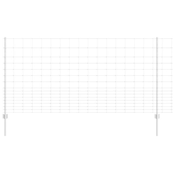 Zaun mit Pfosten Silber 1,2 x 25 m Stahl