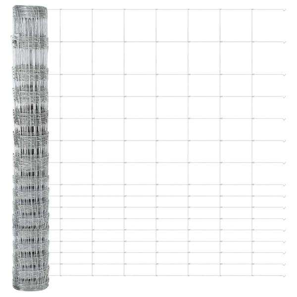 Zaun mit Pfosten Silber 1,2 x 25 m Stahl