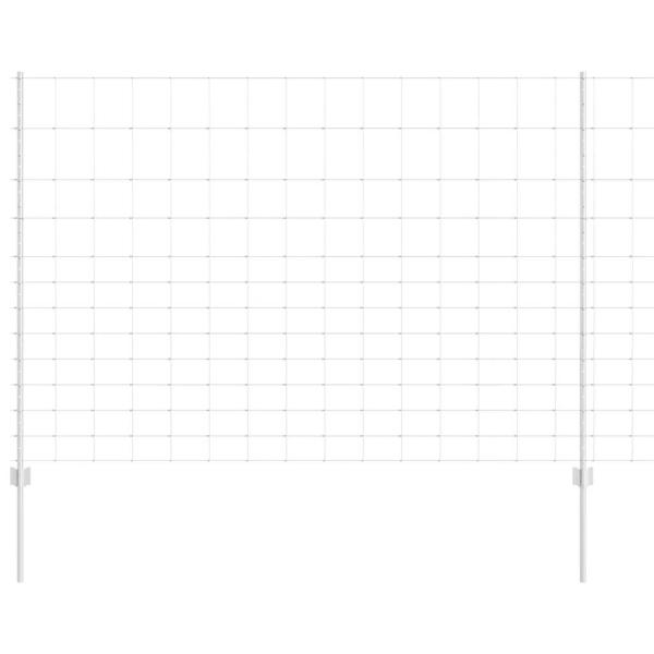 Zaun mit Pfosten Silber 1,5 x 25 m Stahl