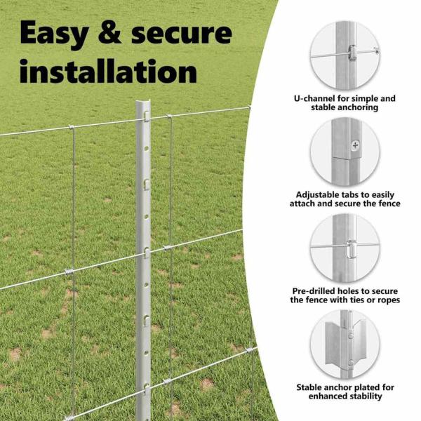 Zaun mit Pfosten Silber 1,5 x 25 m Stahl