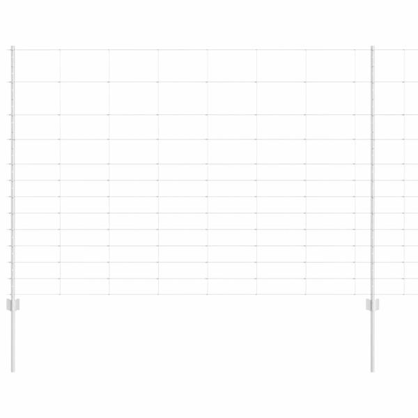 Zaun mit Pfosten Silber 1,5 x 25 m Stahl
