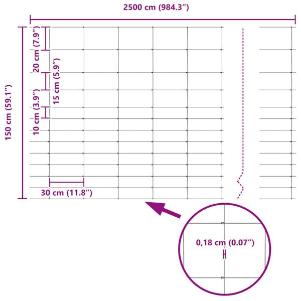 Zaun mit Pfosten Silber 1,5 x 25 m Stahl