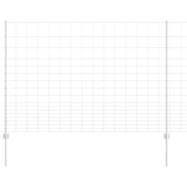 Zaun mit Pfosten Silber 1,5 x 25 m Stahl
