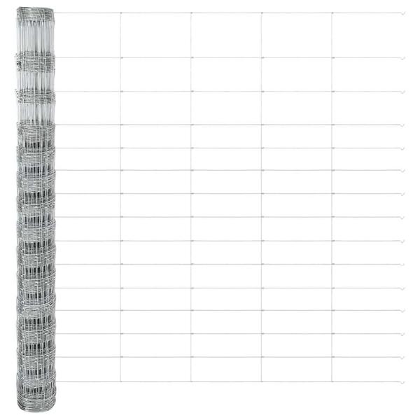 Zaun mit Pfosten Silber 1.6 x 25 m Stahl