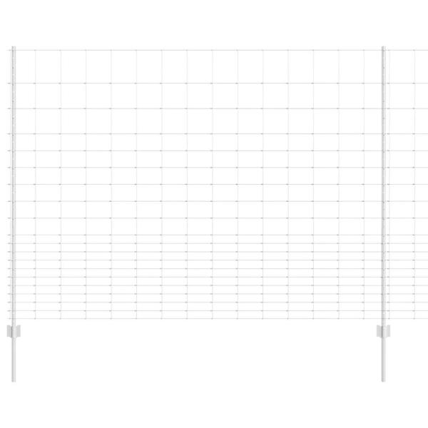 Zaun mit Pfosten Silber 1.6 x 25 m Stahl