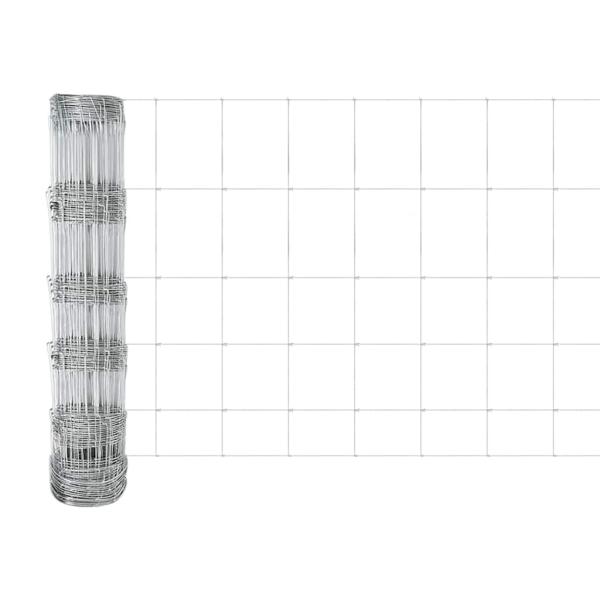 Zaun mit Pfosten Silber 0,8 x 50 m Stahl