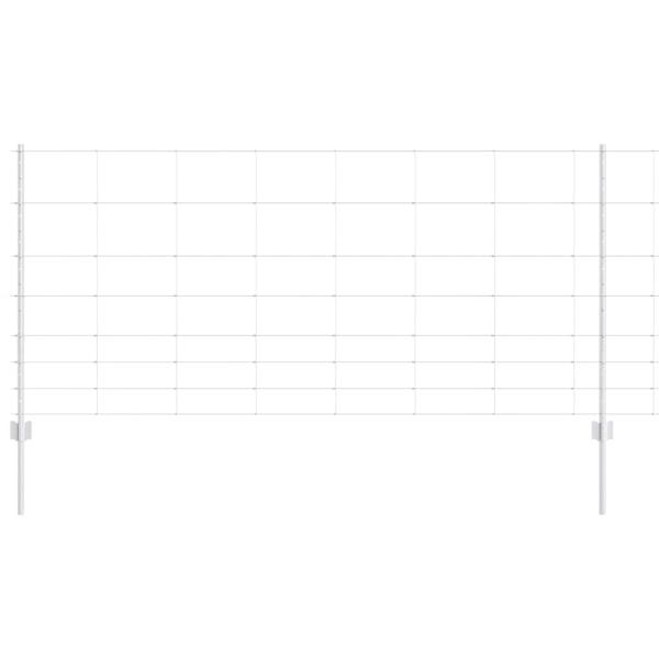Zaun mit Pfosten Silber 1 x 50 m Stahl