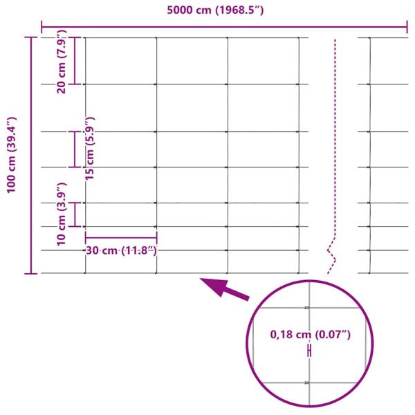 Zaun mit Pfosten Silber 1 x 50 m Stahl