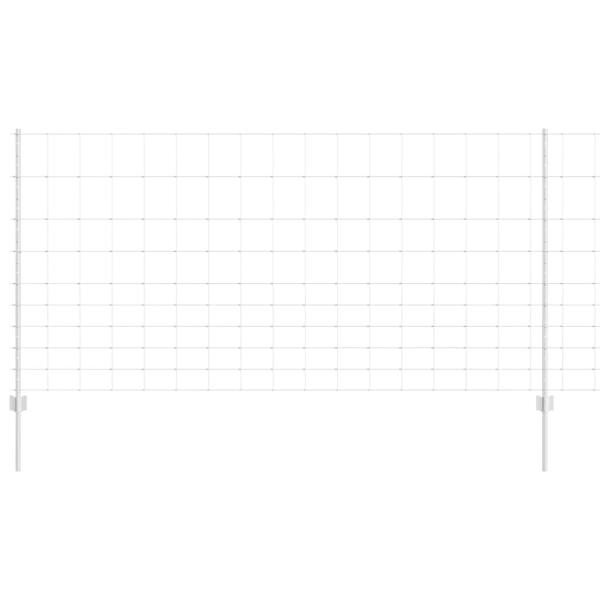 Zaun mit Pfosten Silber 1,2 x 50 m Stahl