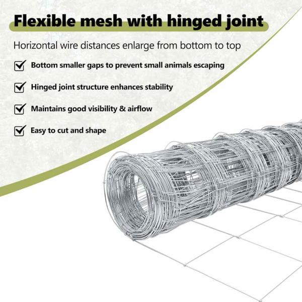 Zaun mit Pfosten Silber 1,2 x 50 m Stahl