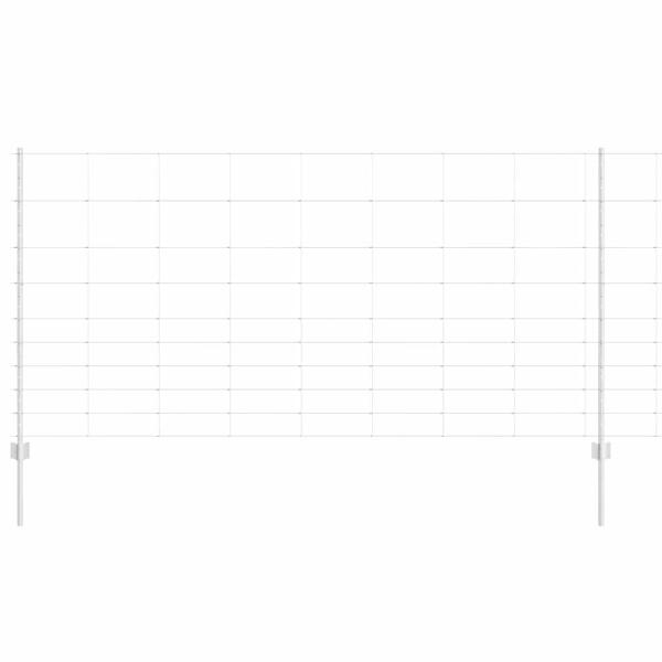 Zaun mit Pfosten Silber 1,2 x 50 m Stahl