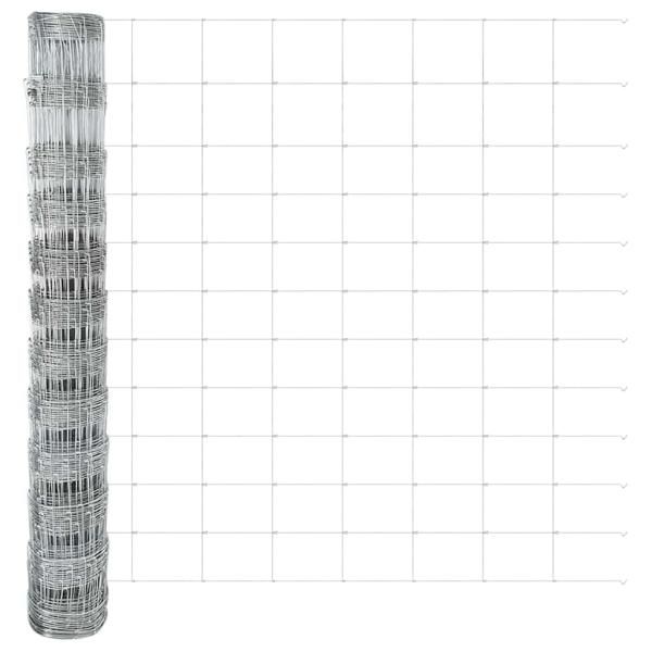 Zaun mit Pfosten Silber 1,2 x 50 m Stahl