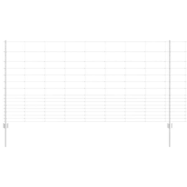 Zaun mit Pfosten Silber 1,2 x 50 m Stahl