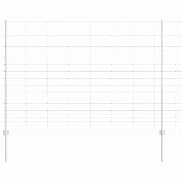 Zaun mit Pfosten Silber 1,5 x 50 m Stahl
