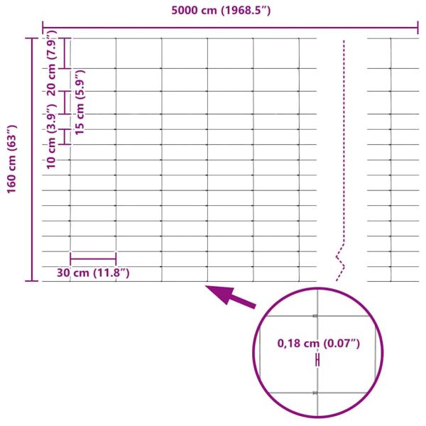 Zaun mit Pfosten Silber 1,6 x 50 m Stahl