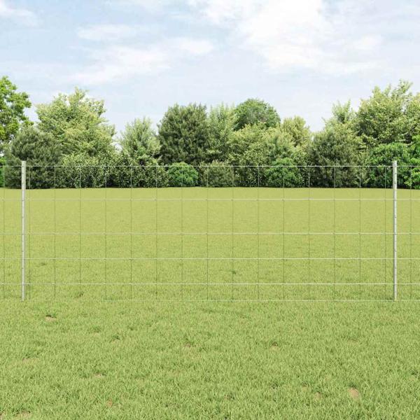 ARDEBO.de - Zaun mit Pfosten Silber 0,8 x 100 m Stahl
